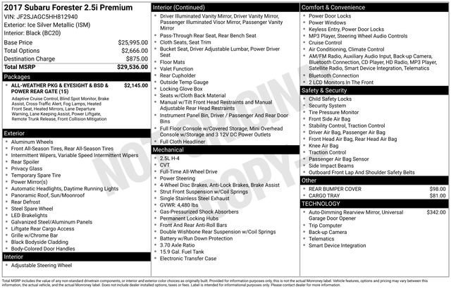 Used 2017 Subaru Forester 2.5i Premium image 10