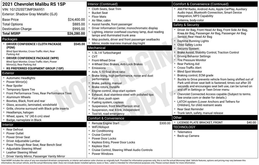 Used 2021 Chevrolet Malibu RS image 10