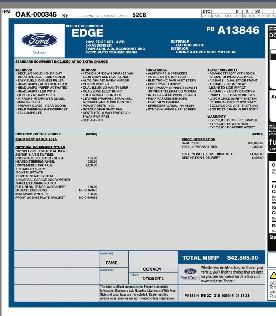 Certified 2023 Ford Edge SEL w/ Convenience Package image 27