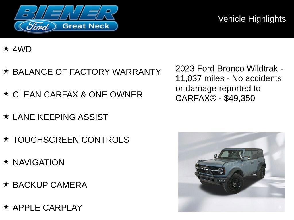 Certified 2023 Ford Bronco Wildtrak AWD/4WD image 9