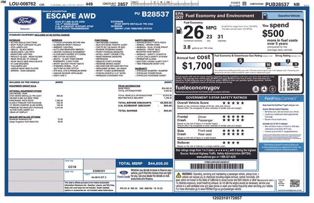 Certified 2023 Ford Escape ST-Line Elite w/ Premium Technology Package AWD/4WD image 38