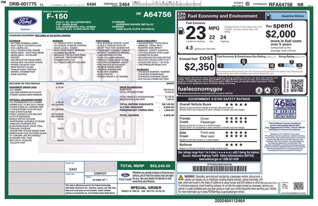 Certified 2024 Ford F150 XLT w/ Equipment Group 302A MID AWD/4WD image 6