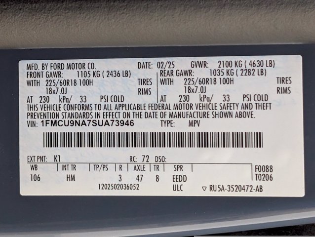 Certified 2025 Ford Escape ST-Line Select AWD/4WD image 24