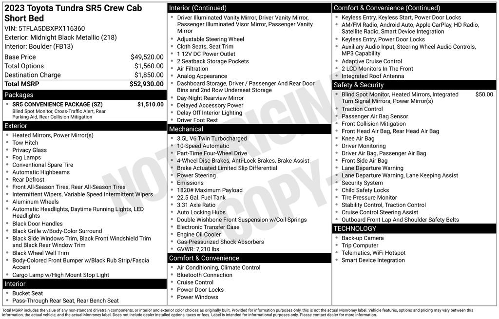Used 2023 Toyota Tundra SR5 w/ SR5 Convenience Package AWD/4WD image 5