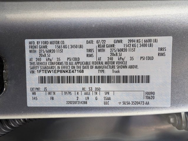 Certified 2022 Ford F150 XLT w/ Equipment Group 302A High image 33