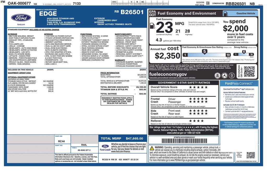 Certified 2024 Ford Edge Titanium AWD/4WD image 10