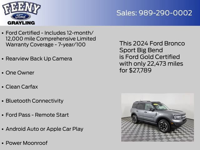 Certified 2024 Ford Bronco Sport Big Bend w/ Convenience Package image 12