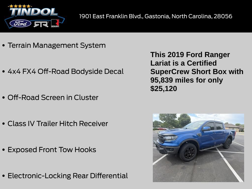 Certified 2019 Ford Ranger Lariat w/ Equipment Group 501A Mid AWD/4WD image 12