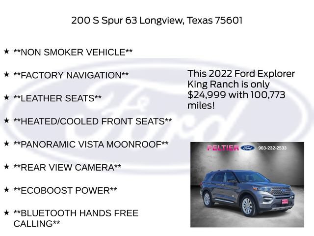 Certified 2022 Ford Explorer King Ranch w/ Class IV Trailer Tow Package RWD image 11