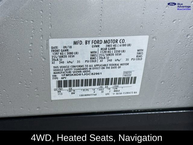 Certified 2018 Ford Explorer XLT w/ Equipment Group 202A image 34