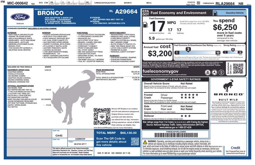 Certified 2024 Ford Bronco Wildtrak AWD/4WD image 11