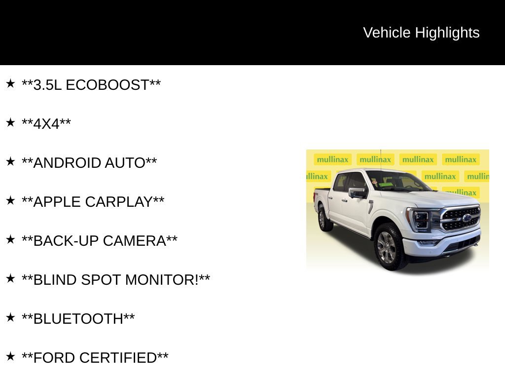 Certified 2021 Ford F150 Platinum w/ Equipment Group 701A High AWD/4WD image 13