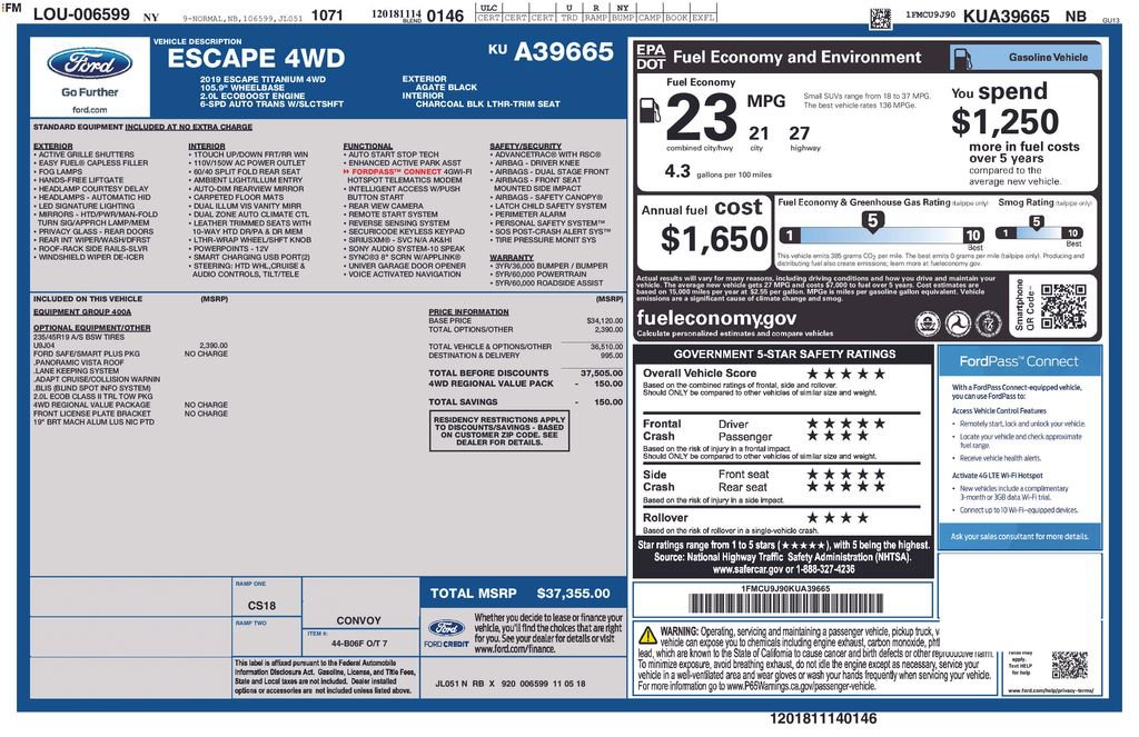 Certified 2019 Ford Escape Titanium image 2