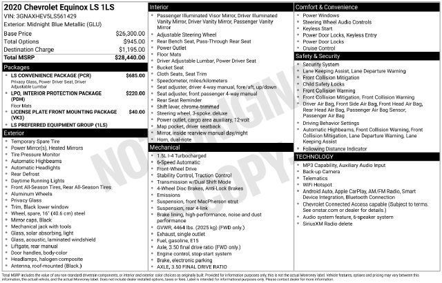 Used 2020 Chevrolet Equinox LS w/ LS Convenience Package FWD image 28