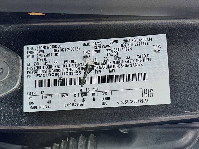 Certified 2020 Ford Escape SE AWD/4WD image 38