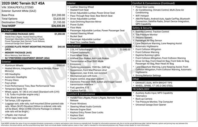 Used 2020 GMC Terrain SLT w/ Preferred Package FWD image 36