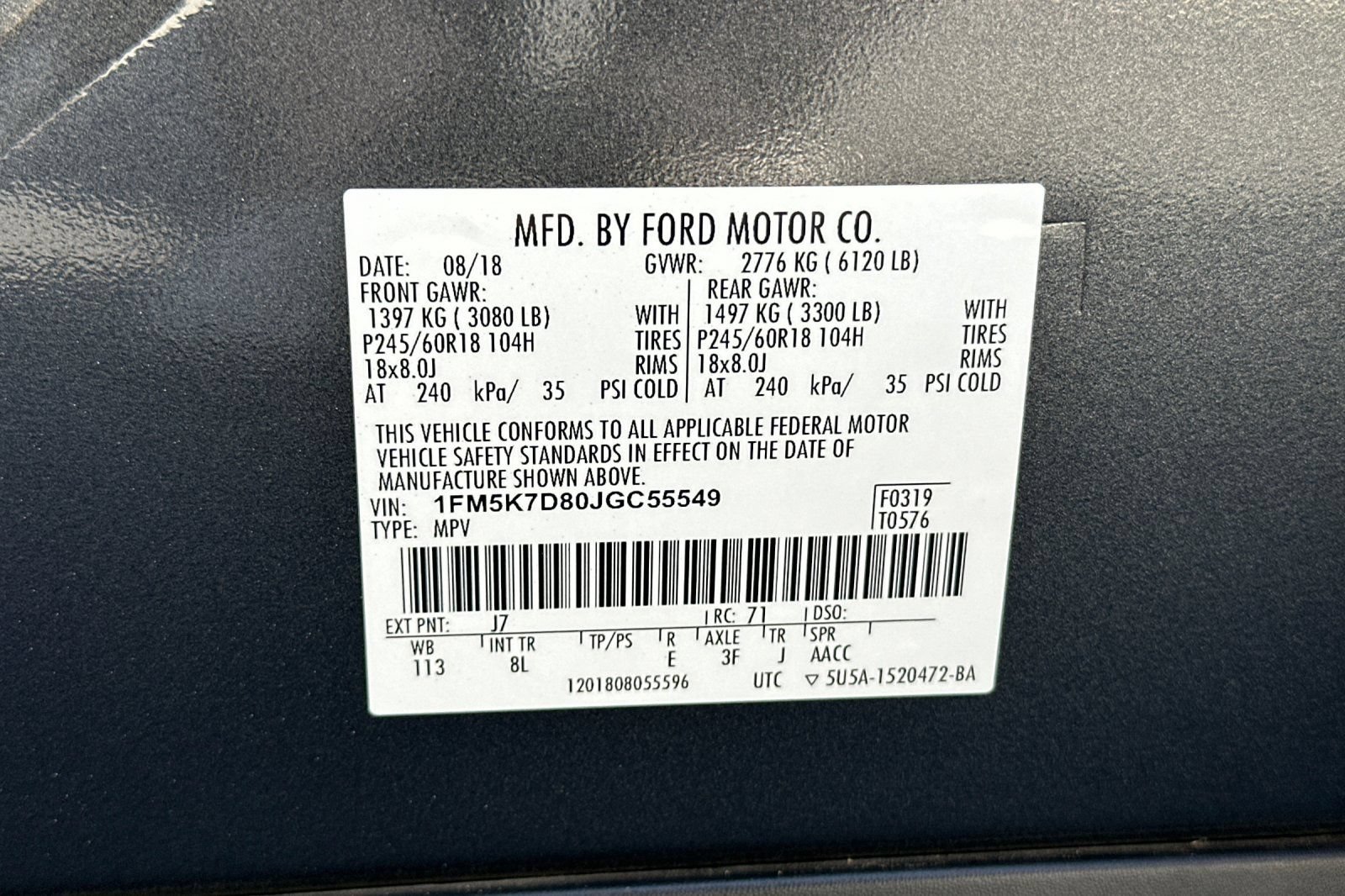 Certified 2018 Ford Explorer XLT FWD image 30