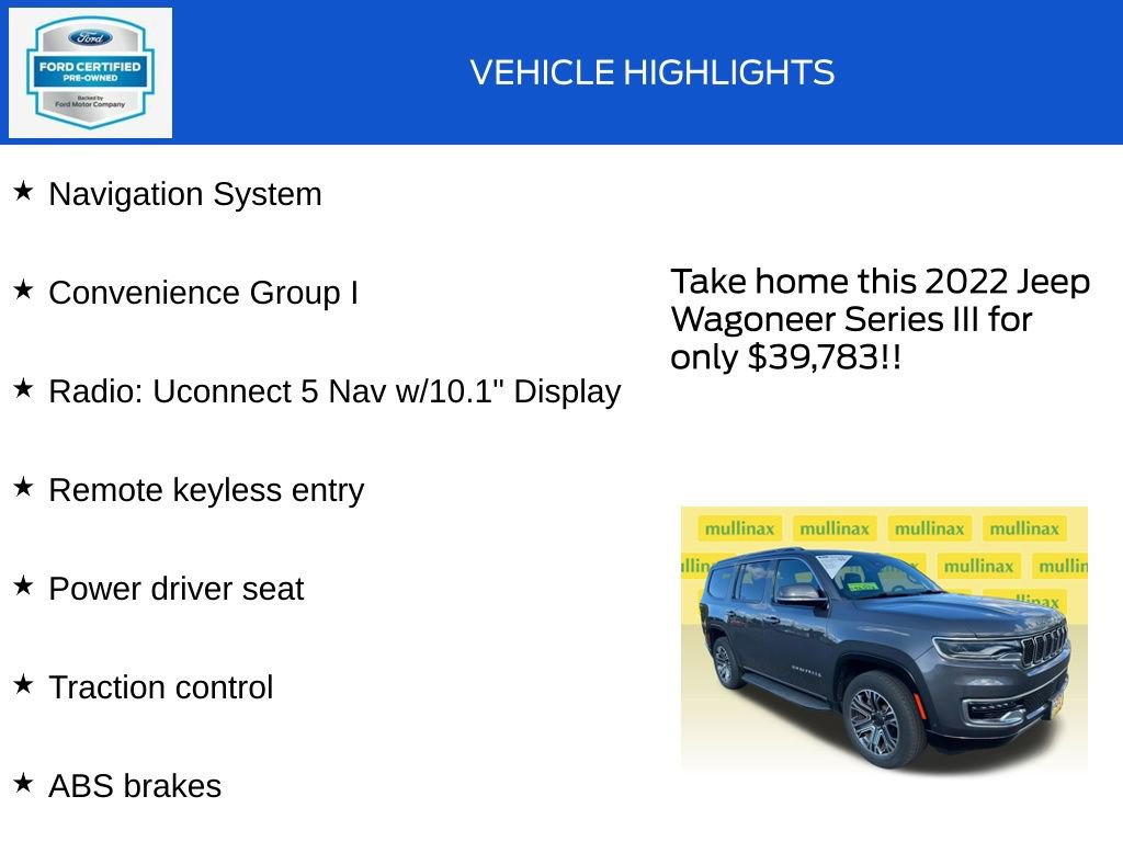Used 2022 Jeep Wagoneer Series III w/ Convenience Group I AWD/4WD image 18