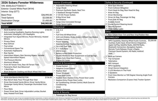 Used 2026 Subaru Forester Wilderness AWD/4WD image 37