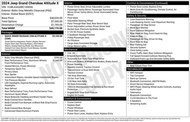 Used 2024 Jeep Grand Cherokee Altitude AWD/4WD image 37