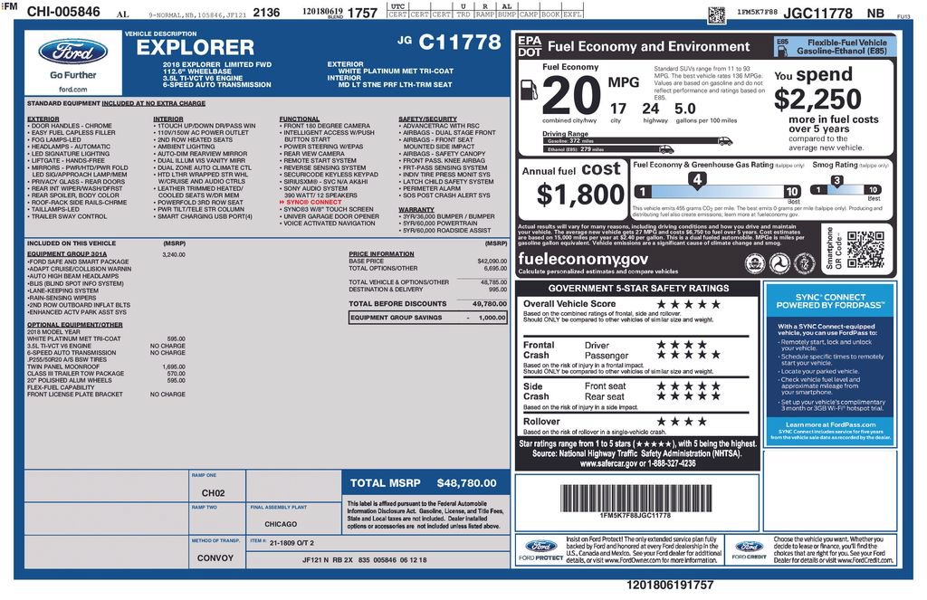 Certified 2018 Ford Explorer Limited w/ Equipment Group 301A FWD image 27
