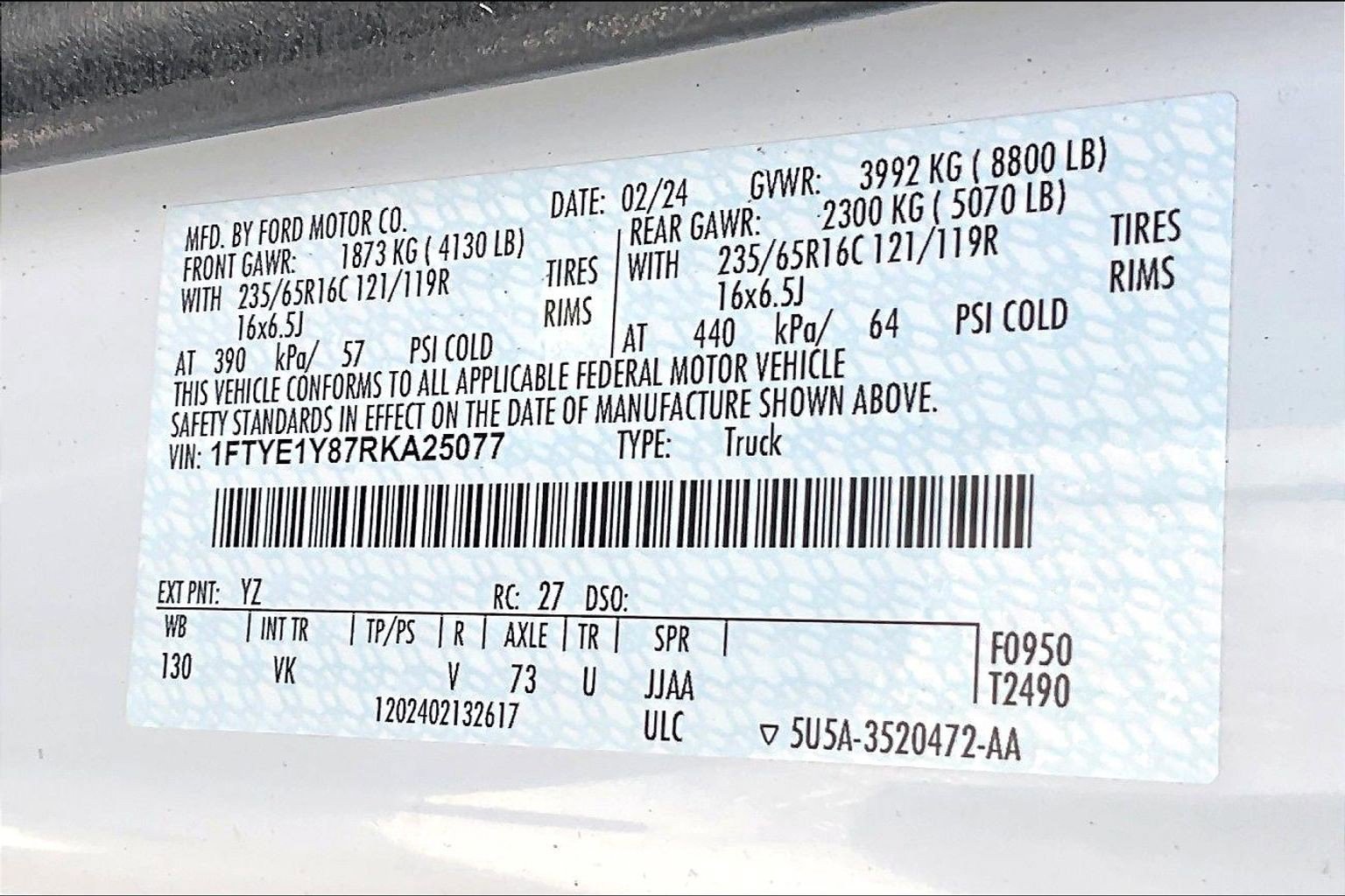 Certified 2024 Ford Transit 150 Low Roof w/ Load Area Protection Package RWD image 32