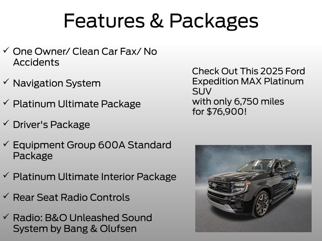 Certified 2025 Ford Expedition Max Platinum w/ Platinum Ultimate Package image 7