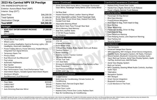 Used 2023 Kia Carnival SX Prestige FWD image 3