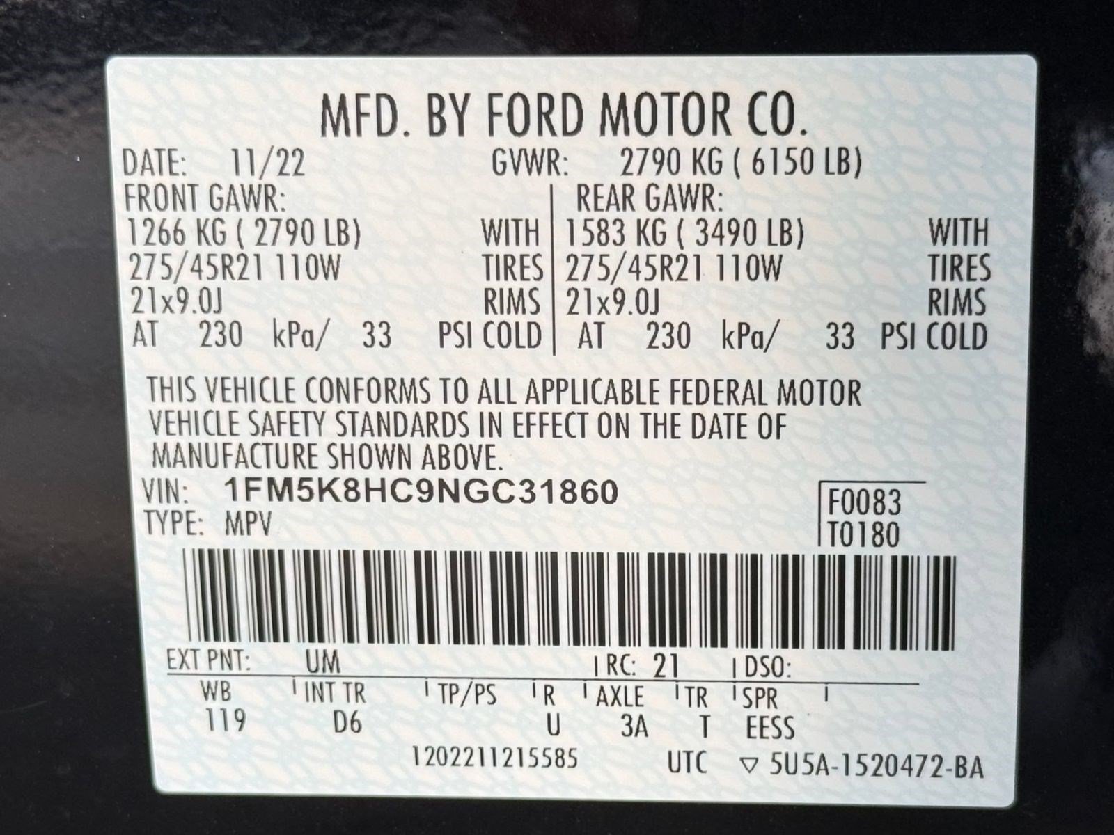 Certified 2022 Ford Explorer Platinum w/ Equipment Group 601A AWD/4WD image 26