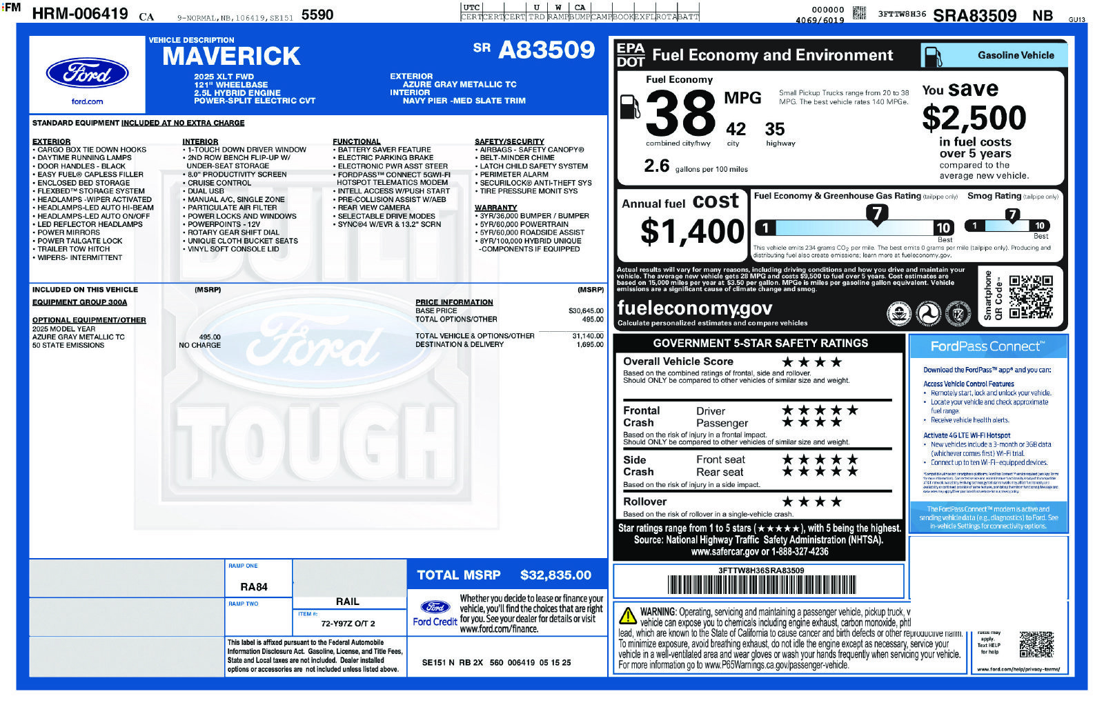 Certified 2025 Ford Maverick XLT FWD image 33