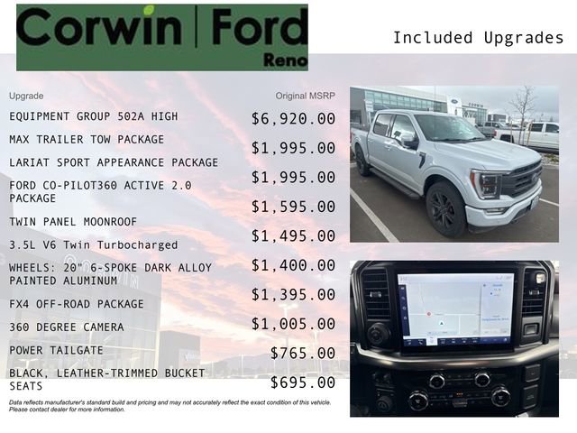 Certified 2021 Ford F150 Lariat w/ Equipment Group 502A High image 3