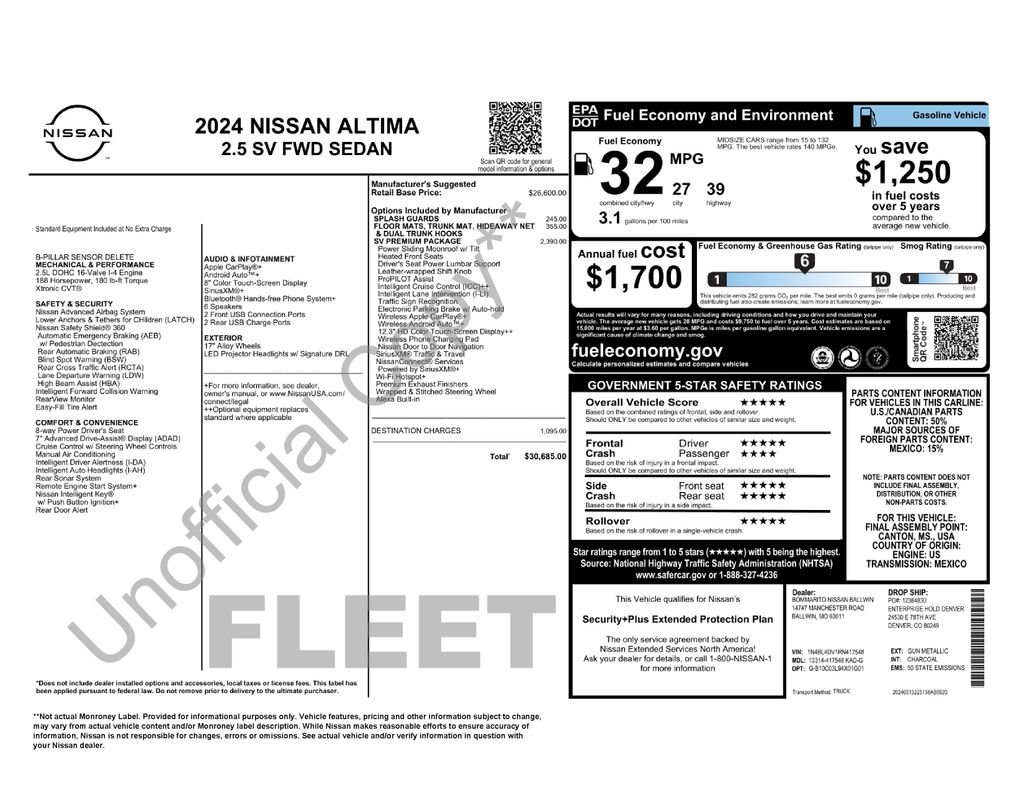 Used 2024 Nissan Altima 2.5 SV w/ SV Premium Package FWD image 29