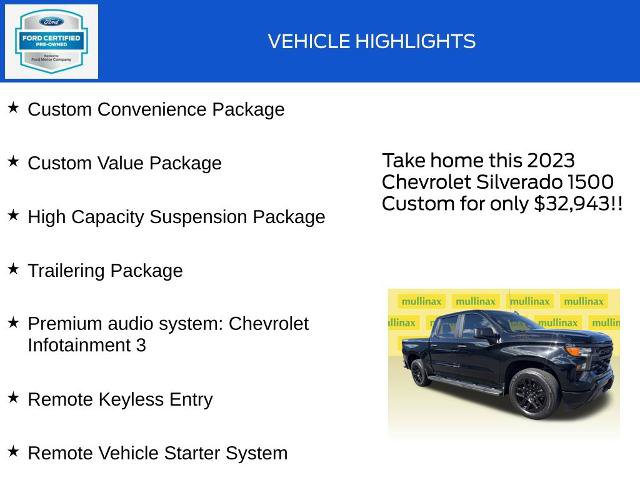 Used 2023 Chevrolet Silverado 1500 Custom w/ LPO, Dark Essentials Package AWD/4WD image 18