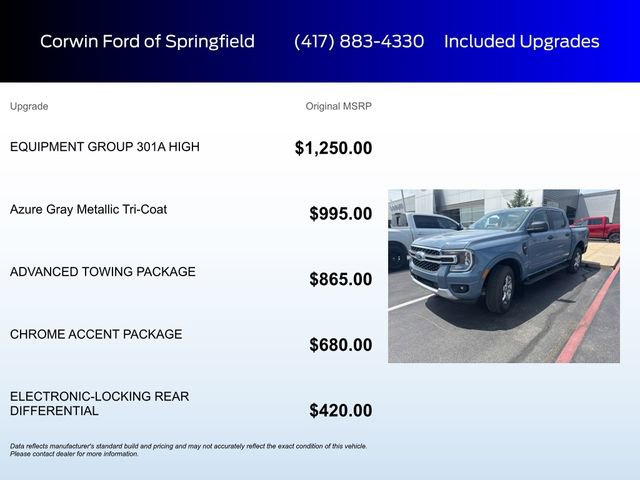 Certified 2025 Ford Ranger XLT w/ Equipment Group 301A High AWD/4WD image 6