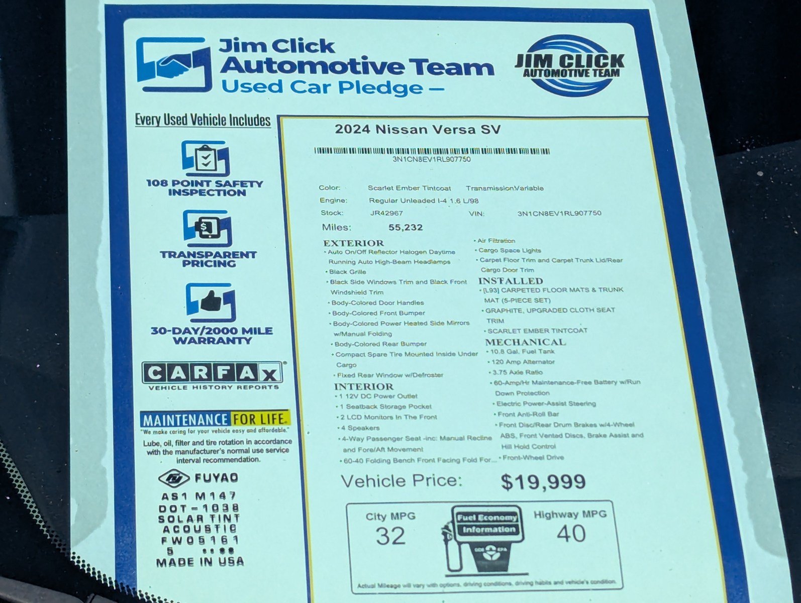 Used 2024 Nissan Versa SV FWD image 15