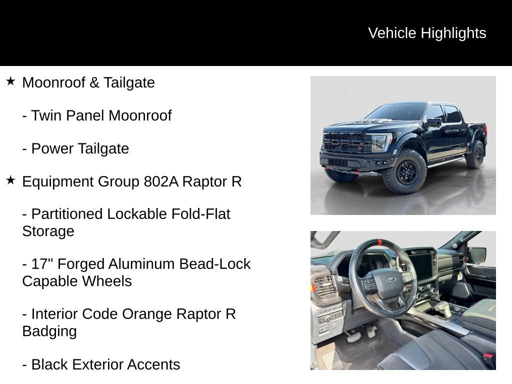 Certified 2023 Ford F150 Raptor w/ Equipment Group 802A Raptor R AWD/4WD image 6
