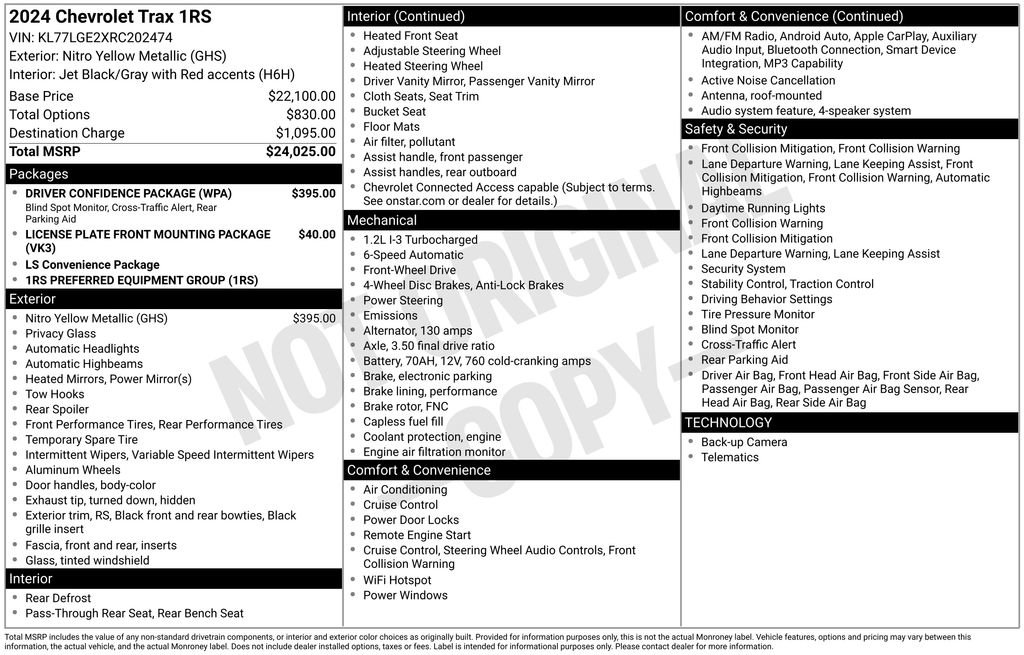 Used 2024 Chevrolet Trax RS w/ Driver Confidence Package FWD image 37