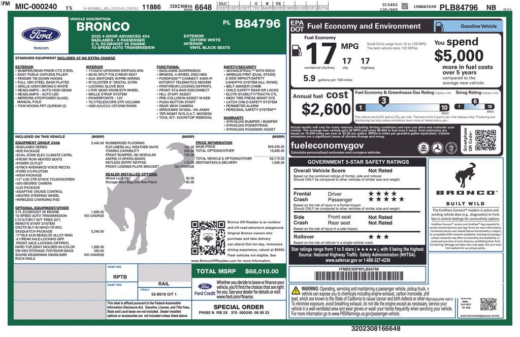 Certified 2023 Ford Bronco Badlands AWD/4WD image 10