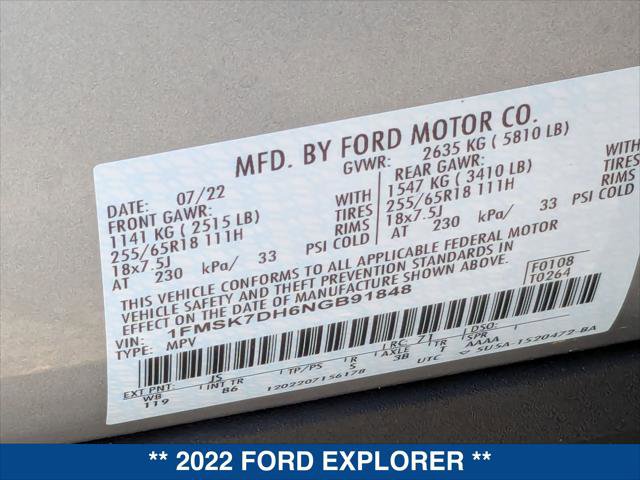 Certified 2022 Ford Explorer XLT image 24
