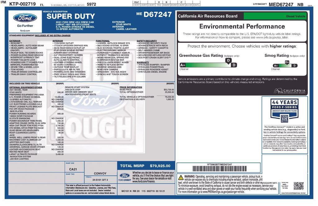 Certified 2021 Ford F250 Lariat w/ Lariat Ultimate Package image 6