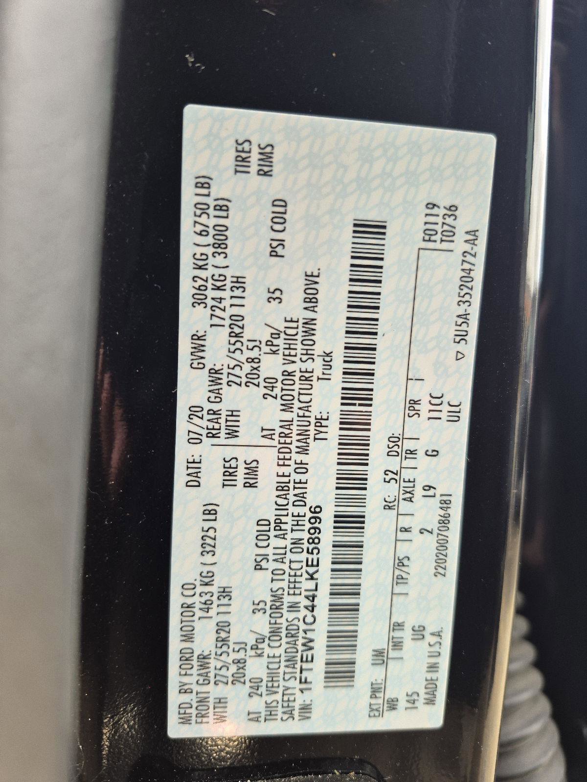 Certified 2020 Ford F150 XLT w/ Equipment Group 302A Luxury image 5