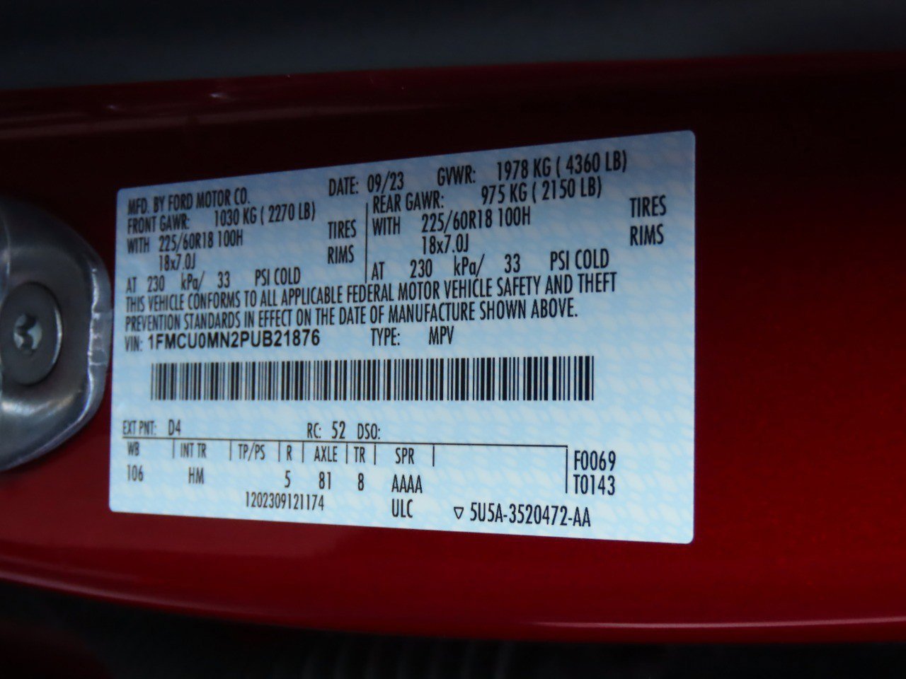 Certified 2023 Ford Escape ST-Line w/ Tech Pack #1 image 33