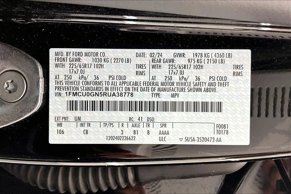 Certified 2024 Ford Escape Active w/ Cold Weather Package FWD image 34