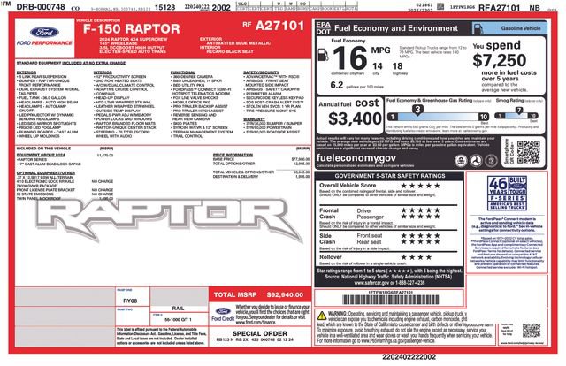 Certified 2024 Ford F150 Raptor AWD/4WD image 6