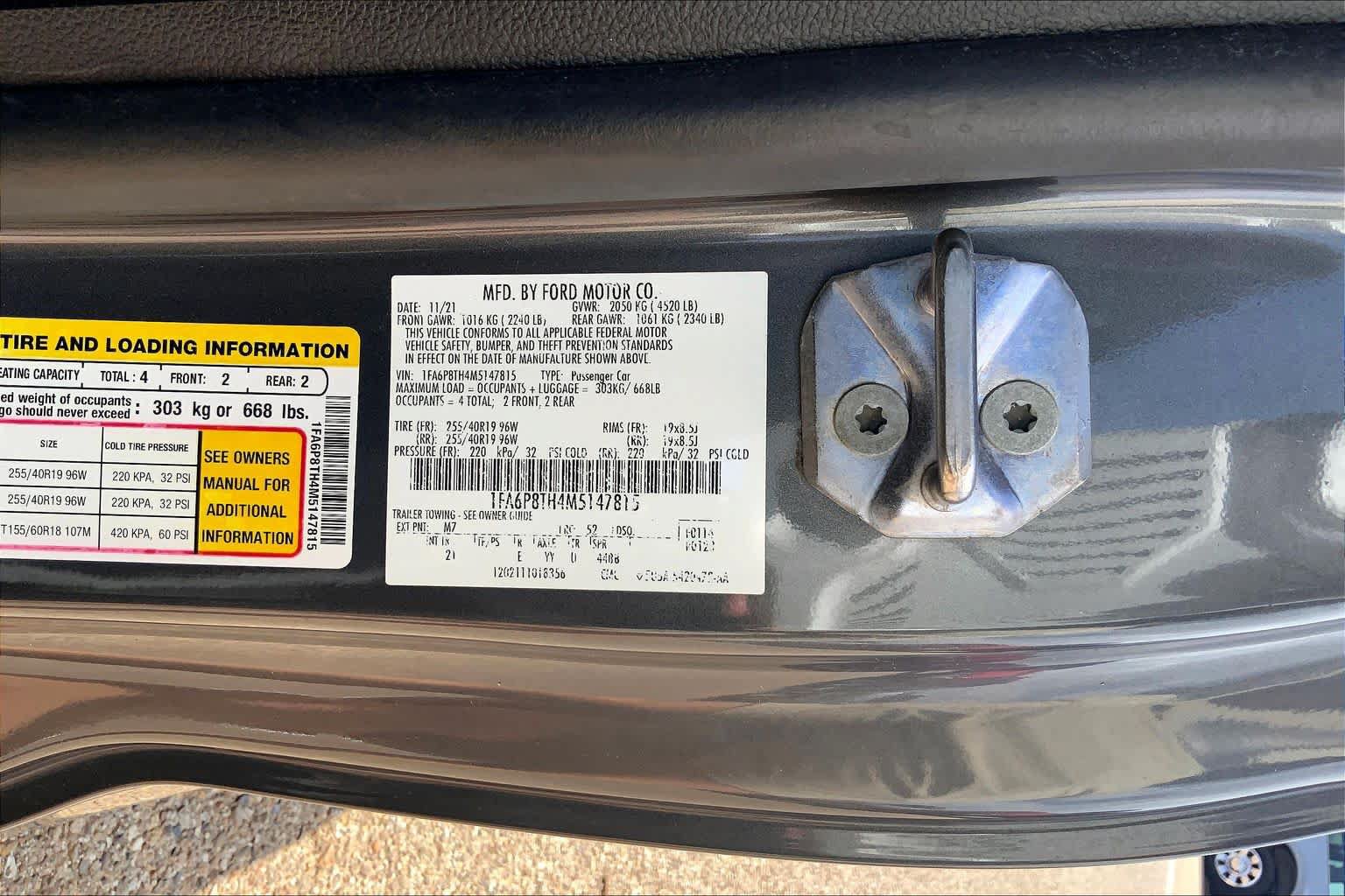 Certified 2021 Ford Mustang Coupe w/ Equipment Group 101A RWD image 37