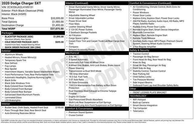 Used 2020 Dodge Charger SXT w/ Blacktop Package image 38