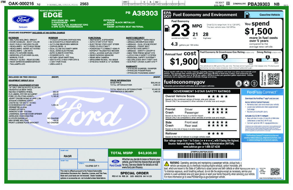 Certified 2023 Ford Edge SEL w/ Convenience Package AWD/4WD image 10