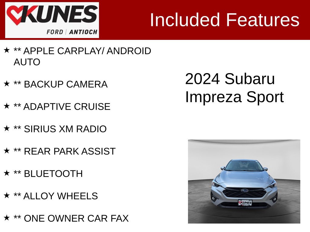 Used 2024 Subaru Impreza 2.0i Sport AWD/4WD image 3