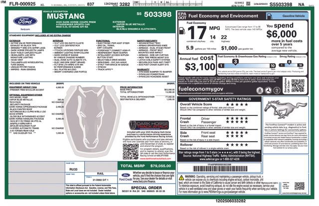 Certified 2025 Ford Mustang Dark Horse w/ Dark Horse Handlin Package RWD image 27