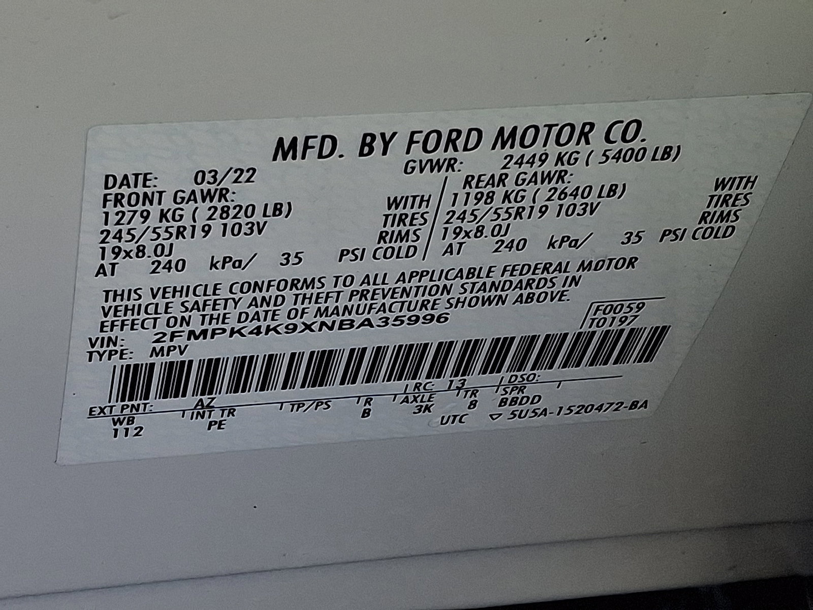 Certified 2022 Ford Edge Titanium w/ Equipment Group 301A image 27